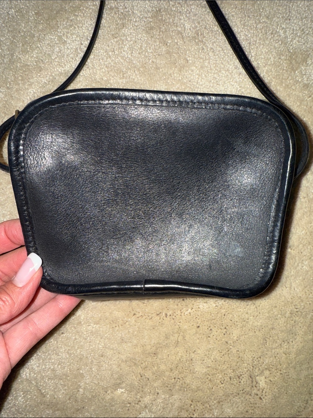 Coach Black Leather Crossbody Bag - Compact Everyday Style